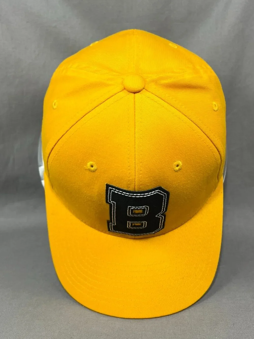 Boston Bruins Yupoong Flexfit S/M Hat Yellow Gold Stretch Hockey Retro B Mens